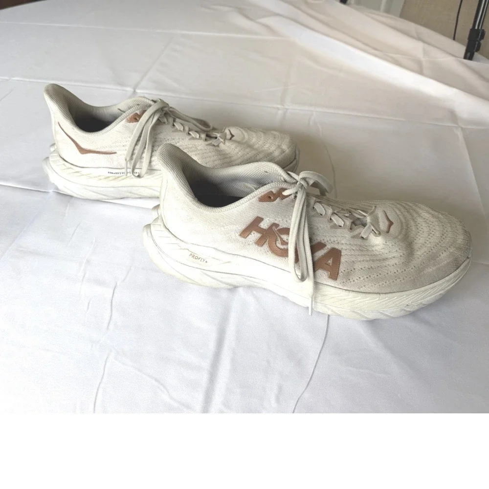 Hoka Mach 5 Women Running Shoes White Copper Size 11B
